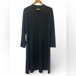 J Jill Wearever Double Face Jersey Sheath V Neck Midi Dress Stretch Large